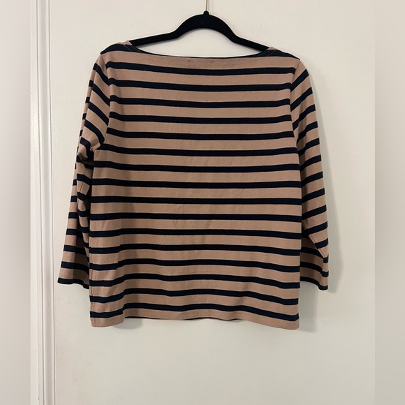J. Crew Striped Boatneck 3/4 Length Sleeve Tee size M (D211) - Picture 5 of 7